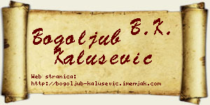 Bogoljub Kalušević vizit kartica